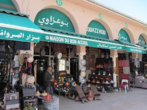 Markets at the wall of the medina